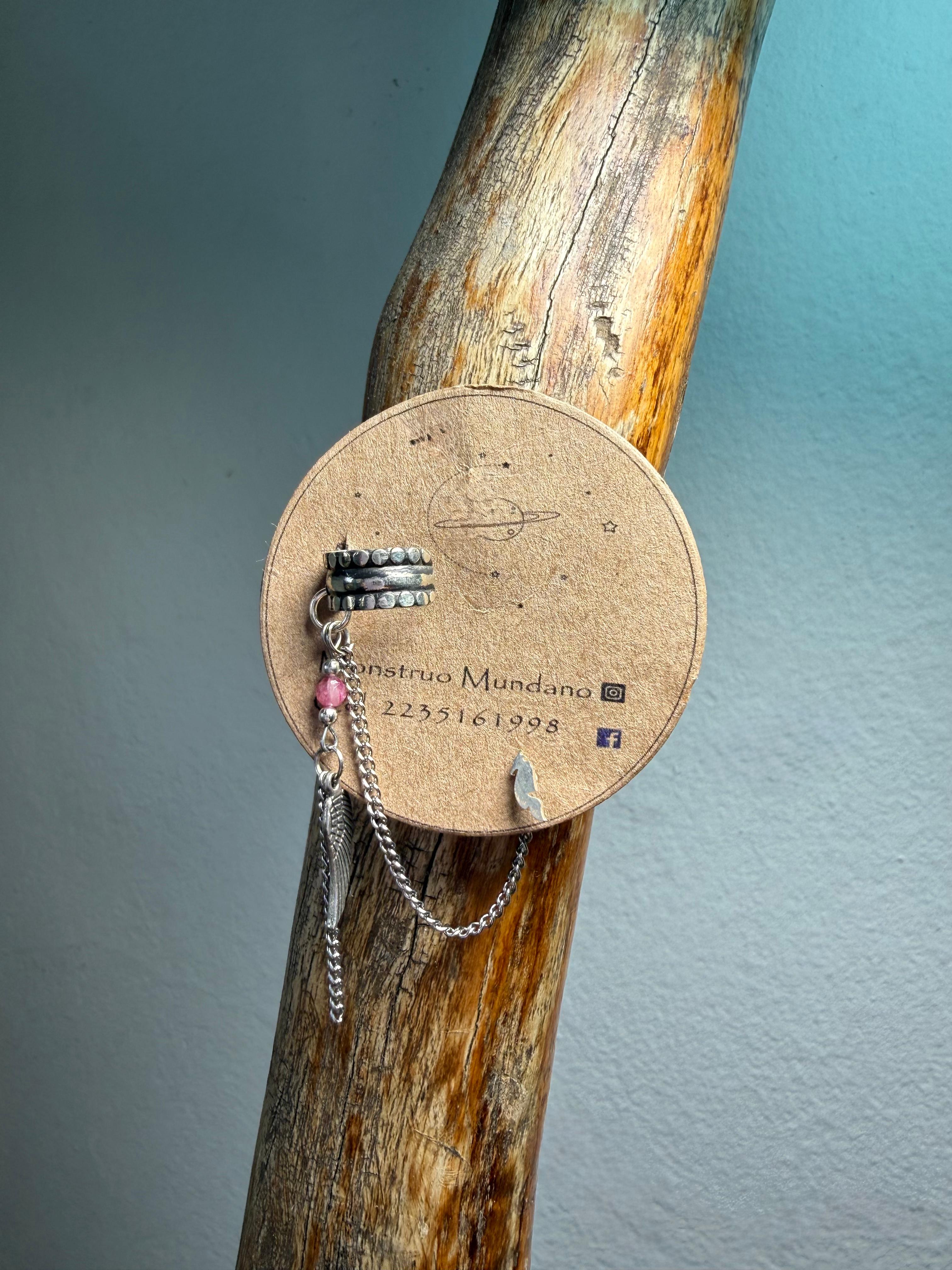 Cuff turmalina rosa